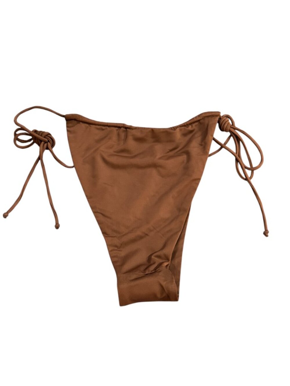 Riot Swim Bixi Bikini Bottom NWT Chocolate Brown Tie Side Minimal - Picture 2 of 11